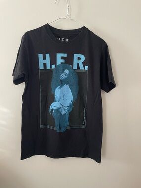 H.E.R. Graphic Tee - black and Blue Print